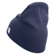 4th Marine Division Retired Symbol Embroidered 8 Inch Solid Knit Short Beanie Made in USA - Navy OSFM