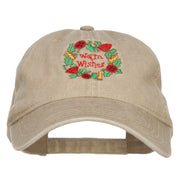 Warm Wishes Embroidered Washed Cap