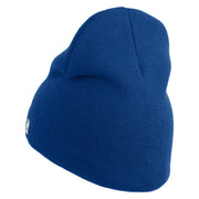 U.S. Airforce Veteran with Roundel Symbol Embroidered 8 Inch Solid Knit Short Beanie Made in USA - Royal-Blue OSFM