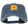 New Mexico State Flag Map Embroidered Washed Cap