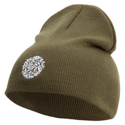 Artistic Natural Leaf Logo Embroidered 8 inch Acrylic Short beanie - Olive OSFM