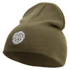 Artistic Natural Leaf Logo Embroidered 8 inch Acrylic Short beanie - Olive OSFM