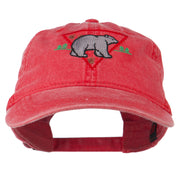 Black Bear Embroidered Washed Cap