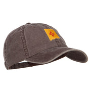 New Mexico State Flag Map Embroidered Washed Cap