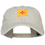 New Mexico State Flag Map Embroidered Washed Cap