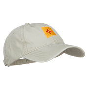 New Mexico State Flag Map Embroidered Washed Cap