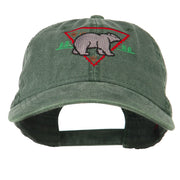 Black Bear Embroidered Washed Cap