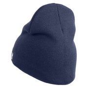 U.S. Airforce Veteran with Roundel Symbol Embroidered 8 Inch Solid Knit Short Beanie Made in USA - Navy OSFM