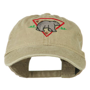 Black Bear Embroidered Washed Cap