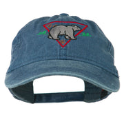 Black Bear Embroidered Washed Cap