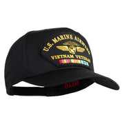 U.S. Marine Airwing Vietnam Veteran Patched Solid Cotton Twill 5 Panel Prostyle Snap Cap - Black OSFM