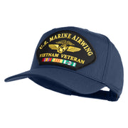 U.S. Marine Airwing Vietnam Veteran Patched Solid Cotton Twill 5 Panel Prostyle Snap Cap - Navy OSFM