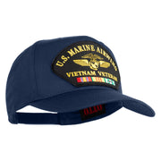 U.S. Marine Airwing Vietnam Veteran Patched Solid Cotton Twill 5 Panel Prostyle Snap Cap - Navy OSFM
