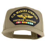 U.S. Marine Airwing Vietnam Veteran Patched Solid Cotton Twill 5 Panel Prostyle Snap Cap - Khaki OSFM