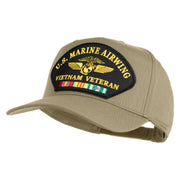 U.S. Marine Airwing Vietnam Veteran Patched Solid Cotton Twill 5 Panel Prostyle Snap Cap - Khaki OSFM