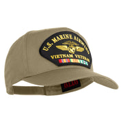 U.S. Marine Airwing Vietnam Veteran Patched Solid Cotton Twill 5 Panel Prostyle Snap Cap - Khaki OSFM