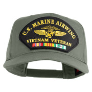 U.S. Marine Airwing Vietnam Veteran Patched Solid Cotton Twill 5 Panel Prostyle Snap Cap - Grey OSFM