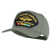 U.S. Marine Airwing Vietnam Veteran Patched Solid Cotton Twill 5 Panel Prostyle Snap Cap - Grey OSFM