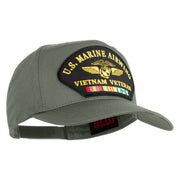 U.S. Marine Airwing Vietnam Veteran Patched Solid Cotton Twill 5 Panel Prostyle Snap Cap - Grey OSFM