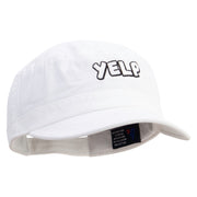 Yelp Embroidered Enzyme Regular Solid Army Caps - White OSFM