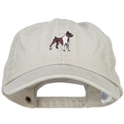 Boxer Dog Embroidered Washed Cotton Twill Cap