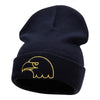 Gold Eagle Head Embroidered Long Knitted Beanie