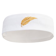 Swallow Feather Logo Embroidered Cotton Twill Stretchable Hat Band - White OSFM