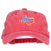 USA Flag Texas Map Embroidered Washed Buckle Cap