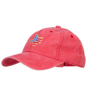 USA Flag Texas Map Embroidered Washed Buckle Cap