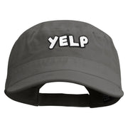 Yelp Embroidered Enzyme Regular Solid Army Caps - Grey OSFM