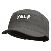 Yelp Embroidered Enzyme Regular Solid Army Caps - Grey OSFM