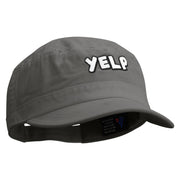 Yelp Embroidered Enzyme Regular Solid Army Caps - Grey OSFM