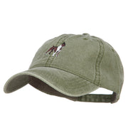 Boxer Dog Embroidered Washed Cotton Twill Cap