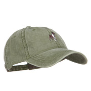 Boxer Dog Embroidered Washed Cotton Twill Cap