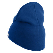 US Air Force Pilot Symbol Embroidered 8 Inch Solid Knit Short Beanie Made in USA - Royal-Blue OSFM