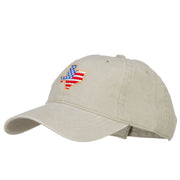 USA Flag Texas Map Embroidered Washed Buckle Cap