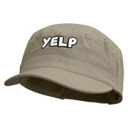 Yelp Embroidered Enzyme Regular Solid Army Caps - Khaki OSFM