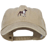 Boxer Dog Embroidered Washed Cotton Twill Cap