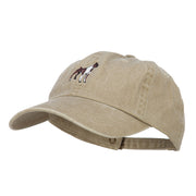 Boxer Dog Embroidered Washed Cotton Twill Cap