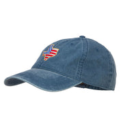 USA Flag Texas Map Embroidered Washed Buckle Cap