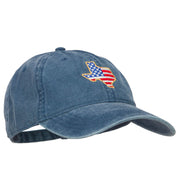 USA Flag Texas Map Embroidered Washed Buckle Cap