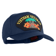 Vietnam Veteran Dragon Patched Solid Cotton Twill 5 Panel Prostyle Snap Cap - Navy OSFM