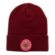 Pyramid Eye Embroidered 12 Inch Long Knitted Beanie