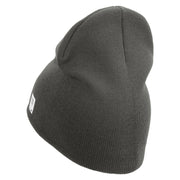 U.S. Marine Corps 4th Marine Division Symbol Embroidered 8 Inch Solid Knit Short Beanie Made in USA - Charcoal OSFM