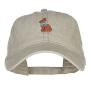 Easter Chocolate Bunny Embroidered Washed Cap