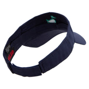 Green Duck Logo Embroidered Cotton Twill Sun Visor - Navy OSFM