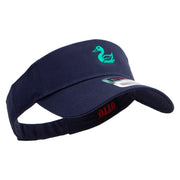 Green Duck Logo Embroidered Cotton Twill Sun Visor - Navy OSFM