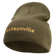 Jacksonville Logo Embroidered 8 inch Acrylic Short Beanie - Olive OSFM