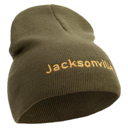 Jacksonville Logo Embroidered 8 inch Acrylic Short Beanie - Olive OSFM