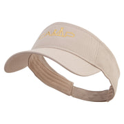 Camp Typography with Tent Embroidered Cotton Twill Sun Visor - Khaki OSFM